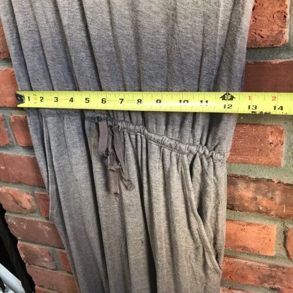 Max Studio Sleeveless Cowl Neck Jumpsuit Wide Leg  Pocket Stretch Pant Neutral - Picture 13 of 16